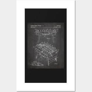 Foosball Table Patent - Foosball Player Game Room Art - Black Chalkboard Posters and Art